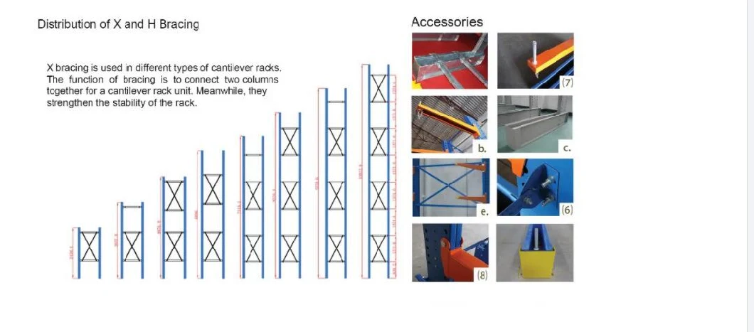 High Space Utilization Plate Tube Building Material Rack Steel Cantilever Racking