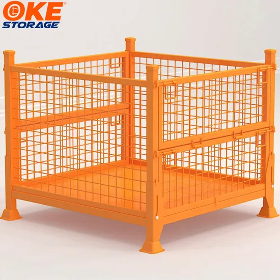 Foldable Wire Mesh Steel Warehouse Metal Roll Storage Container Cage for Warehouse Storage