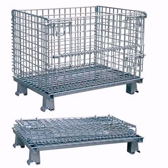 Foldable Wire Mesh Steel Warehouse Metal Roll Storage Container Cage for Warehouse Storage